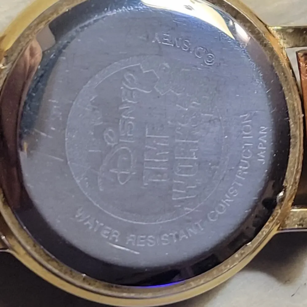 DISNEY Children's‎ Watch Tinker Bell Crystal Round Face Brown Band New Works